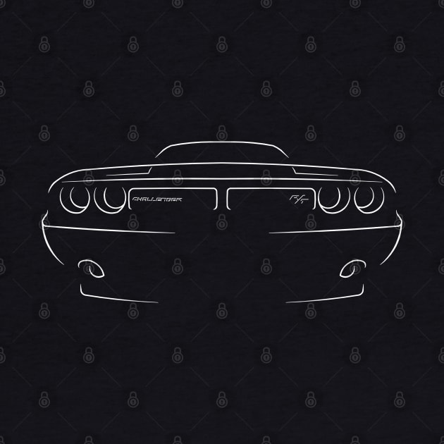 Dodge Challenger R/T Shaker - front stencil, white by mal_photography